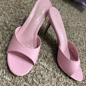 PLEASER PINK HEELED SANDALS PATENT LEATHER SIZE 13